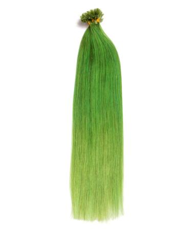 Green Keratin Bonding Extensions - 100% Remy Human Hair U-Tip - 50x 1g 45cm Smooth Strands in Green - Long Lasting Hair Extensions - Buy Online on GoSupps.com