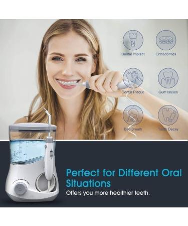Aquarius Professional Water Flosser for Teeth & Gums - Electric Dental Care with Multi-User Tips | Perfect for Braces & Oral Hygiene - White - Buy Online on GoSupps.com