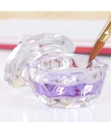 1Pc Crystal Cup Lid Glass Nail Art Dappen Dish Cup Acrylic Liquid Makeup Powder Nail Styling Tool Equipment Tools Beauty Health - Buy Online on GoSupps.com