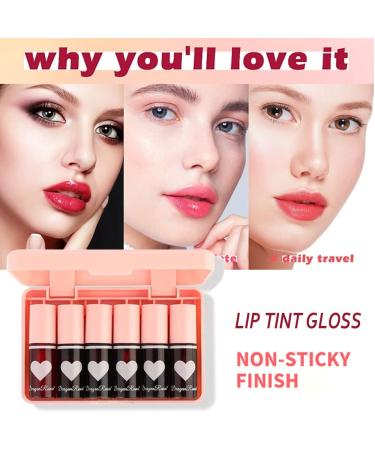 6 Colors Korean Lip Tint Stain Set - Long Lasting, Waterproof Lip and Cheek Tint with High Pigment and Vivid Color | Non-Stick Cup Mini Liquid Lipstick for Plumping - Lip Tint Makeup Set - Buy Online on GoSupps.com