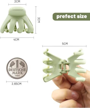 Kavya 12 Pcs Small Octopus Hair Clips for Fine Hair - Non Slip Mini Claw Grip Accessories in Green - Buy Online on GoSupps.com