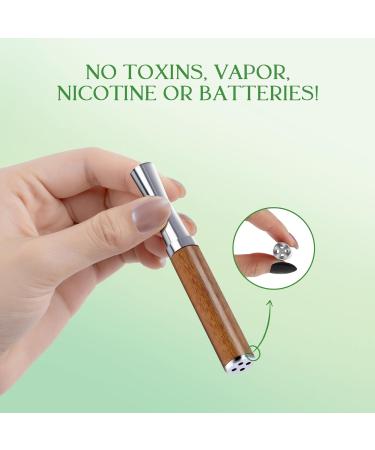 Boderi Quit Inhaler Aluminum Wooden Upgraded with 4 Packs Mint Spearmint Orange Blueberry Flavored Cotton Cores Break Up Bad Habits - Buy Online on GoSupps.com