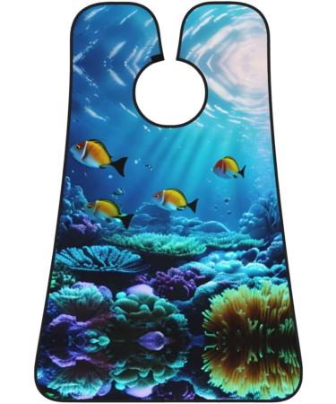Tranquil Underwater Beard Bib Apron for Men | Hair Catcher & Cape Cloth for Shaving & Trimming - Buy Online on GoSupps.com