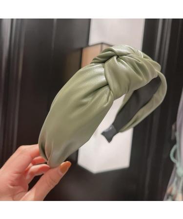 PU Leather Headbands with Knots Hair Band for Women Wide Women's Headband Hair Band Hair Band Hair Accessories for Women Girls Green - Buy Online on GoSupps.com