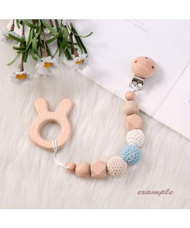 Shop 10PC Baby Pacifier Clips - Wooden Pacifier Chains & Accessories | Safe & Stylish Dummy Clip Holders for Babies - Buy Online on GoSupps.com