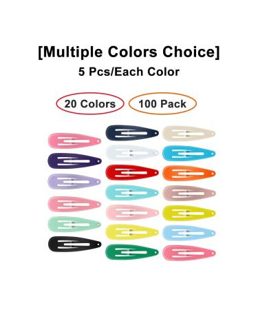 ECADY Hair Clips (100-Pack) Non-Slip Snap Barrettes for Girls Women Kids - 20 Colors, 2 Inch Standard - Buy Online on GoSupps.com