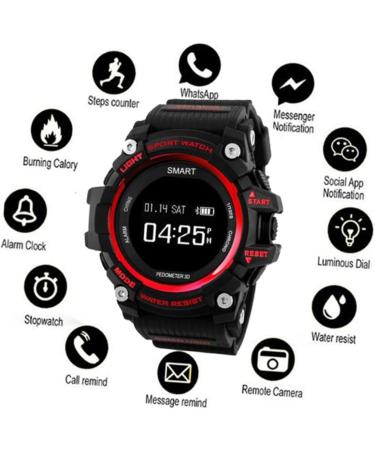 Besportble Heart Rate Monitor & Sleep Tracker Band - Fitness Tracking Bracelet in Medium Red - Buy Online on GoSupps.com