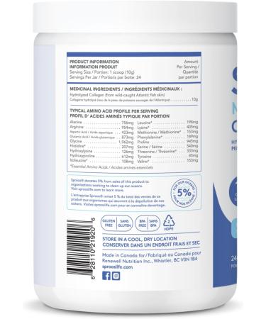 Sproos Premium Marine Collagen Peptide Powder | Wild-Caught Non-GMO and Gluten-Free | Unflavoured and Odourless Tub 240g - Buy Online on GoSupps.com
