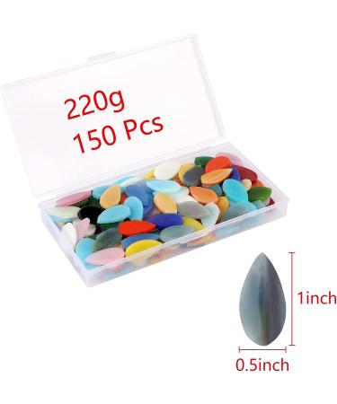 Aunifun Flat Glass Mosaic Tiles 150 pcs - Stained Glass Waterdrop Gems for DIY Crafts and Home Decoration - Buy Online on GoSupps.com