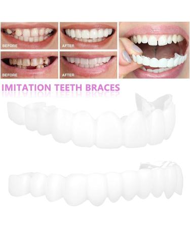 FCcassiel 2 PCS Fake Teeth Set - Upper & Lower Silica Gel Braces for Natural Shaping - Multicolor - Buy Online on GoSupps.com