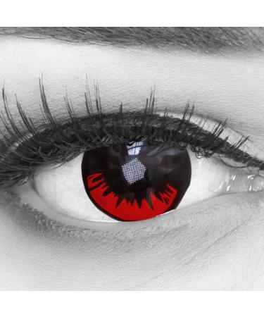 Colored Tanjiro contact lenses 1 pair of demon slayer anime cosplay heroes of cosplay - highly opaque - annual lenses for costumes Halloween carnival carnival with free lentil container - without starch 0.0 diopters 8.6 millimeters 14.00 2.0