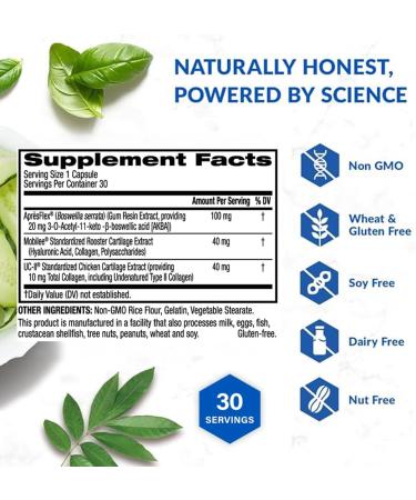 BioTrust Joint 33X Advanced 3-in-1 Joint Support Supplement - Healthy Flexibility Mobility Relief & Comfort - Boswellia Serrata Type II Collagen Hyaluronic Acid - 30 Capsules  - Buy Online on GoSupps.com