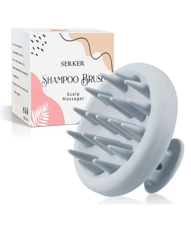 Serker scalp massage brush shampoo brush silicone shampoo hair brush scalp massager for peeling and stimulating hair growth dandruff reduction head massage wet & dry (gray) - Buy Online on GoSupps.com