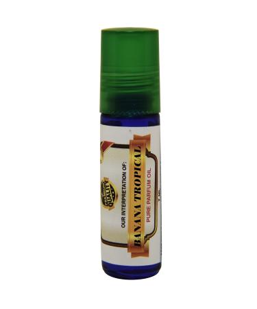 Premium Fragrance Oil for Women Pure Perfume in a 7ml Cobalt Glass Roller Bottle with Green Cap (Banana Tropical)