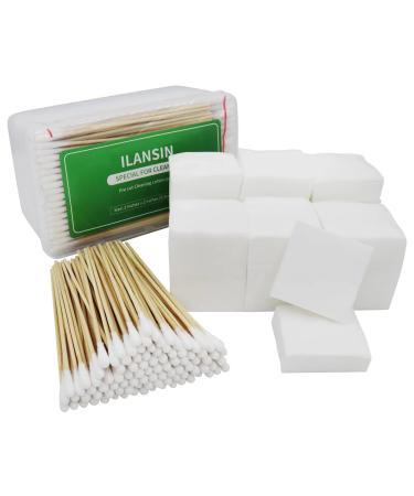 ILANSIN 1500PCS Gun Cleaning Patches and 200PCS gun cleaning swabs,2"x2" Lint Free gun cleaning rags,6"long cotton swabs For 9mm and Most Caliber Of Firearms.Boxes Can Store Gun Cleaning Kit And tools
