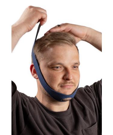 LifeSource Anti-Snoring Chin Strap for CPAP Users - Adjustable Breathable & Comfortable | Made in USA | Snoring Solution for Men & Women - Navy - Buy Online on GoSupps.com