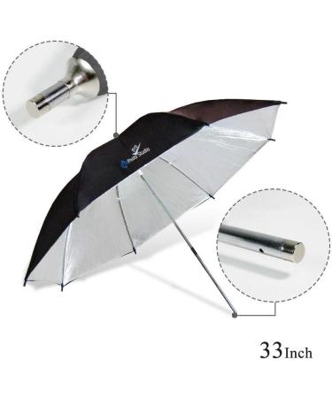 LimoStudio 33 Double Layer Black/Silver Photo Umbrella Lighting Reflector for Contrast & Concentrated Light - AGG126 - Buy Online on GoSupps.com