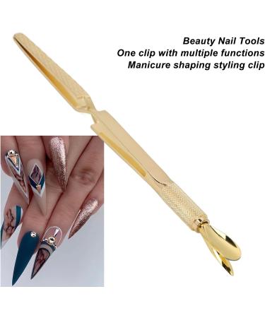 Nail Shaping Tweezers Double End Portable Nail Cuticle Pusher Stylish Look for Home (Gold) - Buy Online on GoSupps.com