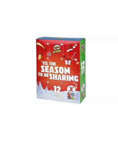 Pringles Advent Calendar 2023-12 Days Countdown Christmas Crisps Multipack Crisps Flavours Assorted Original Sour Salt & BBQ For Teens Kids Men Women - Contains 12 X 40G Pringle