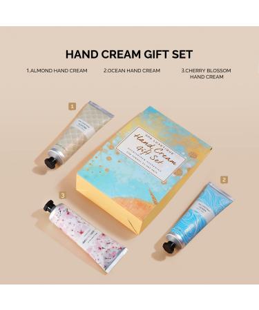 Spa Luxetique Hand Cream Gift Set - Cherry Blossom, Almond & Ocean Scent - 12oz & 4oz x 3pcs - For Rough & Dry Hands - Women's Gift Sets - Birthday Gifts for Her - Buy Online on GoSupps.com