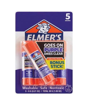 Elmers Jumbo Disappearing Purple School Glue Stick, 1.4 Ounce, 2 Packs of 3  Sticks, 6 Sticks Total