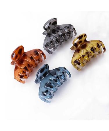 2.5 Inch Hair Claw Clips for Thick Thin Hair 4 Pack Strong Hold Hair Clips Fashion Leopard Pattern Hair Claw Brown gray orange yellow