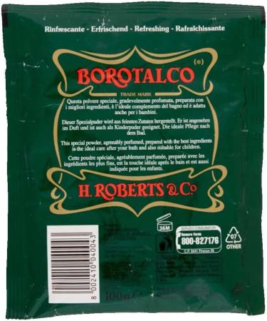 Roberts: Borotalco Talc Powder * 3.5 Ounce (100gr) Packages (Pack of 4) * Italian Import  - Buy Online on GoSupps.com