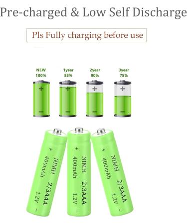 1.2V 400mAh NiMH Rechargeable Batteries - 12 Pack Button Top for DIY LED Solar Lights | International Shipping Available - Buy Online on GoSupps.com