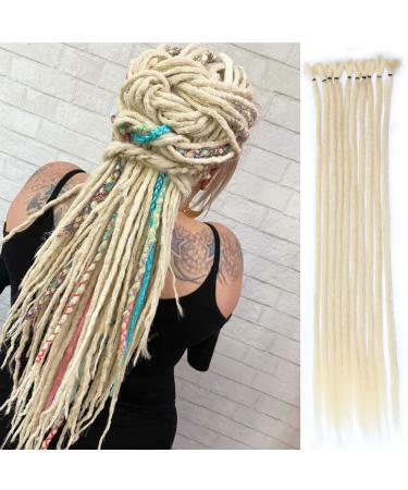 22" SE Dreadlocks Extensions 613 Crochet Dreads Braidings Of Synthetic Hair 20 Strands Hip Hop Style For Women and man 613 Blonde 22 Inch(20 Strands)