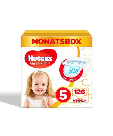 Huggies Ultra Comfort Baby Diapers Size 5 (11-25 kg) 126 Count (Packaging May Vary) Diapers Size 5