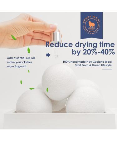 3 Pack XL Organic Wool Dryer Balls - 100% New Zealand Wool Fabric Softener - Reusable & Eco-Friendly - 1000 Loads - Wrinkle-Free Laundry - Baby Safe - White - Buy Online on GoSupps.com