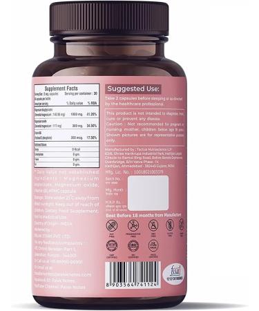 Fett New Magnesium Relax Supplement | Magnesium Bisglycinate, Oxide & Vitamin B6 | 60 Capsules - Buy Online on GoSupps.com