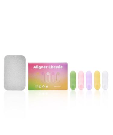 Gaboolo 5 Pack Aligner Chewies Handheld Cute Aligner Chompers Compatible with Invisalign Braces Aligners Retainers (5 PACK)