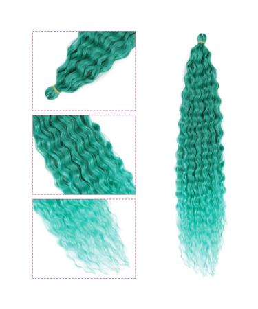 DSoar 22 Deep Twist Crochet Hair - Ocean Wave Curly Bohemian Braids 3 Packs Synthetic Hair Extensions in Green - Buy Online on GoSupps.com