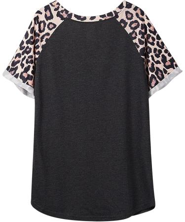 Womens Cute Printed Tunic Top - Soft Short Sleeve Tee - Round Neck Loose Fit Shirt - Black Medium - Buy Online on GoSupps.com