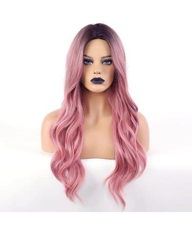 Porsmeer Pink Lure Curls Wig for Women & Girls | Natural Ombre Synthetic Hair for Everyday Cosplay & Party - Buy Online on GoSupps.com