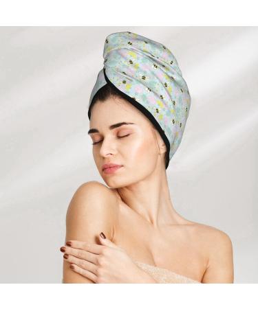 Tropical Flowers Jungle Leaves Microfiber Hair Towel - Super Absorbent Wrap for Long Curly & Thick Hair | Quick Dry Coral Velvet for Women - Buy Online on GoSupps.com