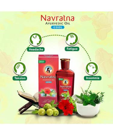 Navratna Ayurvedic Cool Oil | With 9 Active Herbal Ingredient | Relaxing Head Massage Oil | Quick Relief from Headache & Body Ache | 16.91 FL Oz/500 - Buy Online on GoSupps.com