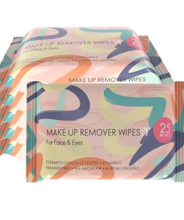 GR Cosmetics Makeup Remover Wipes - Hypoallergenic Facial Cleansing Wipes for Face and Eyes - Mascara Removing Cleansing Cloths  25 Ct (6)