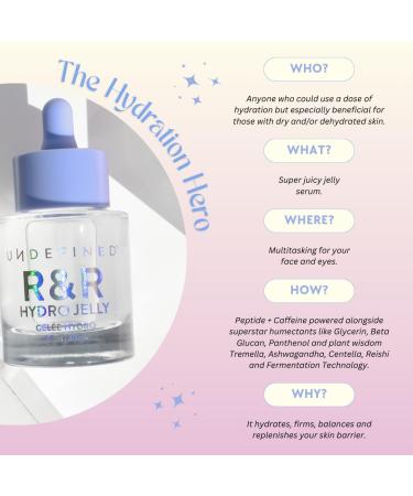 Undefined Beauty R&R Hydro Jelly Face + Eye Serum | Peptides Hyaluronic Acid & Vegan Snail Mucin Alternative for Hydration - Perfect for Dry Dehydrated Skin - Buy Online on GoSupps.com