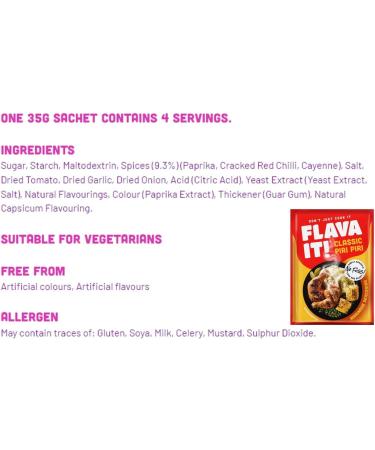 Flava It Seasoning Spices Marinade 12 x 35g - 5 Flavours Mix (Chinese Style Smokey BBQ Garden Mint Garlic & Herb Piri Piri) - Buy Online on GoSupps.com