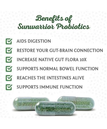 Sunwarrior Probiotics | 30 Vegan Capsules for Gut Health | Plant-Based Supplement - Buy Online on GoSupps.com