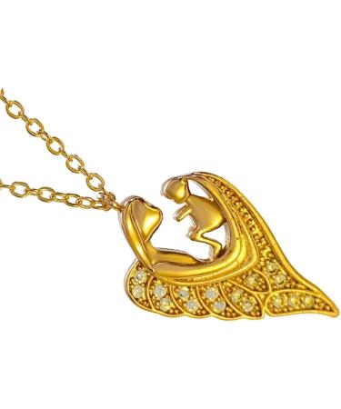 Oralgos Elegant Aesthetic Women's Necklace Unique Mother-Child Love Trailer Design in Copper - Buy Online on GoSupps.com