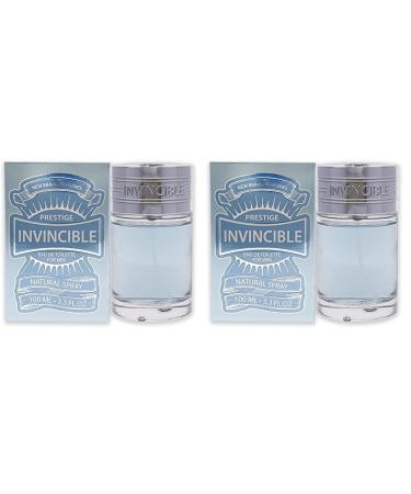 New Brand Perfumes Prestige Invincible EDT Spray Men 3.3 oz (sem numero) (Pack of 2) 3.3 Ounce (Pack of 2)