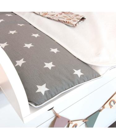 Puckdaddy Wrap Edition Frida 77x75 cm Diaper Pad - 100% Cotton Oeko-Tex Certified Gray Star Patterns Removable Terry for Easy Cleaning - Buy Online on GoSupps.com