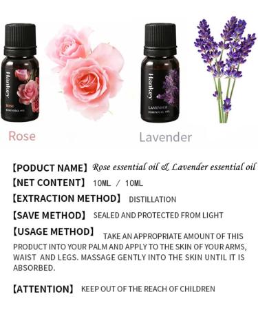 Pure Organic Rose and Lavender Essential Oil - 2 x 10ml for Diffusers Massage Aromatherapy Skin Care - Buy Online on GoSupps.com