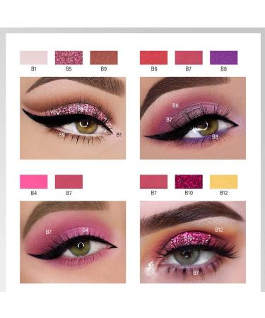 MMOOVV MAGEFY Eyeshadow Palette 12 Colors Eyeshadow Powder Makeup Waterproof Shadow Palette Cosmetics (B) - Buy Online on GoSupps.com