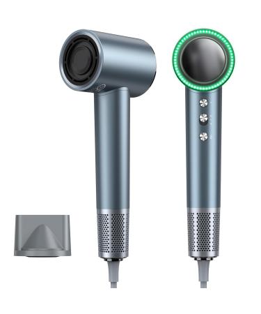 Hair Dryer High-Speed Blow Dryer with 110000RPM Brushless Motor Release 200 Million Negative-Ion for Professional Hair Care Thermo-Control Compact Hairdryer for Salon/Travel Blue