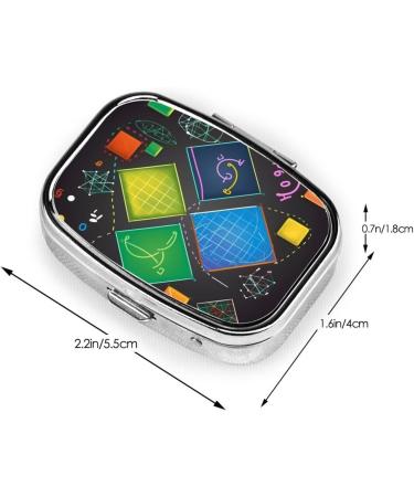 Math Quiz Printing Pill Case | Cute 2 Compartment Travel Pill Box | Small Organizer for Purse & Gifts - Buy Online on GoSupps.com