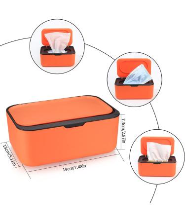 Buy Stylish Black & Orange Wet Wipes Box Holder - Compact Tissue Dispenser with Lid for Baby Care | International Shipping Available - Buy Online on GoSupps.com